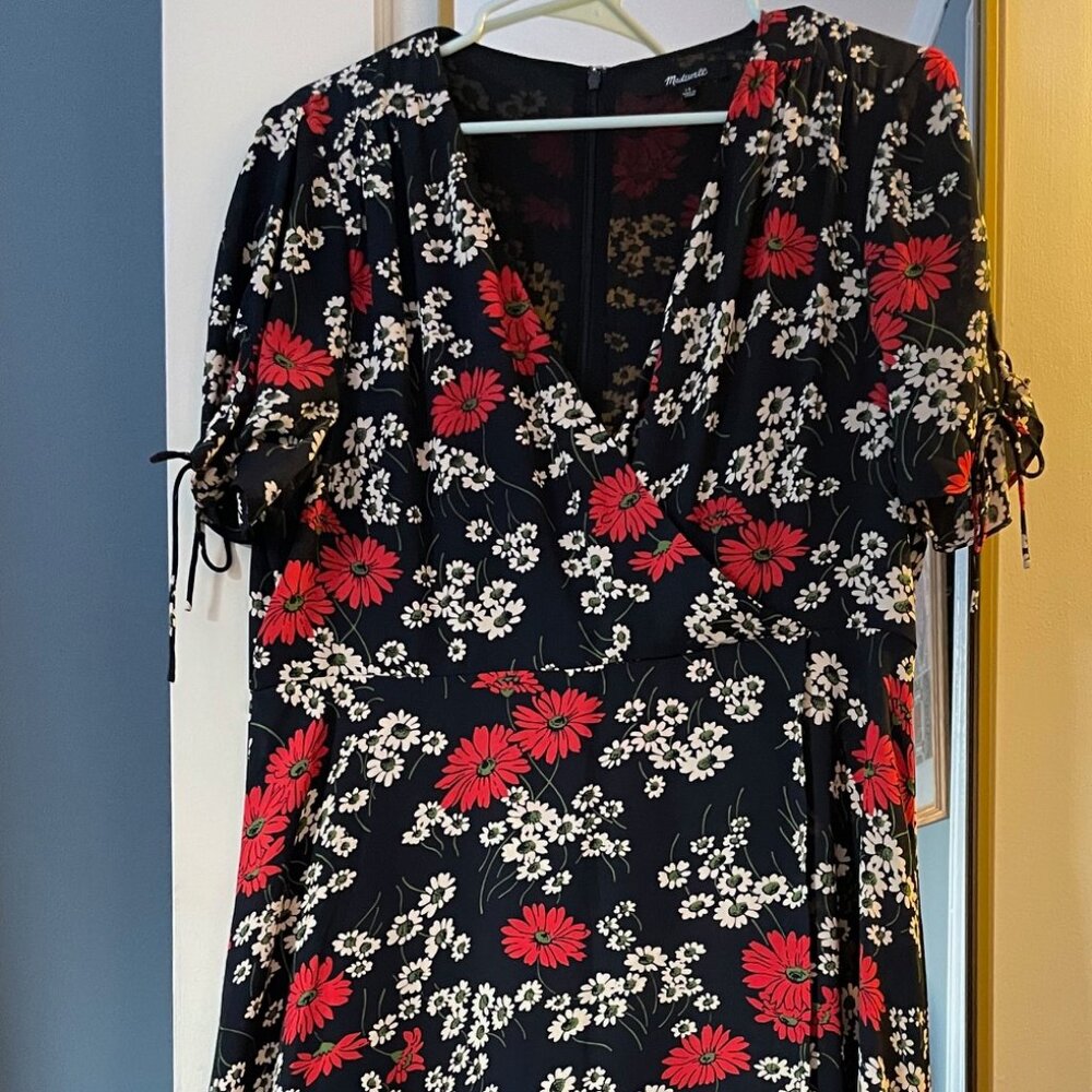 Madewell Poppies Wrap Midi Dress